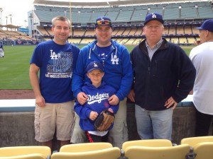 Logan with (L-R) Uncle Chris, me, and Grandpa Snider.